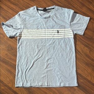 U.S. Polo Assn. Blue and White striped Short Sleeve Tee